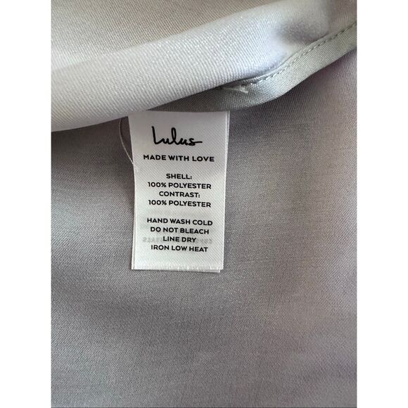 Lulu’s Luxe Shiny Silver Tie-Neck Top - Picture 10 of 12